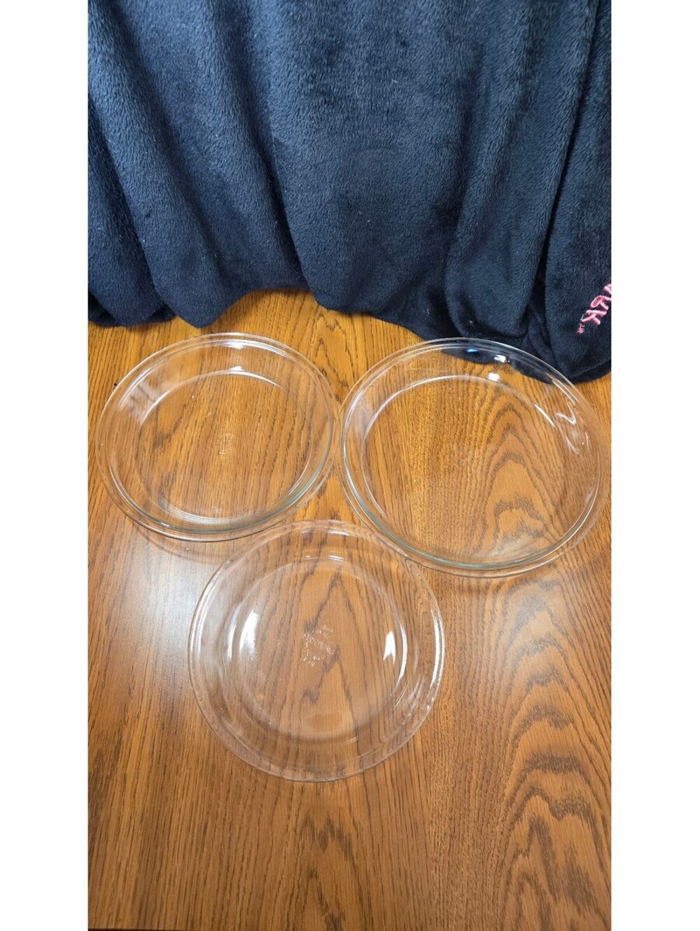 Set of 2 Vintage Pyrex 1 Fireking Clear Glass Pie Plates